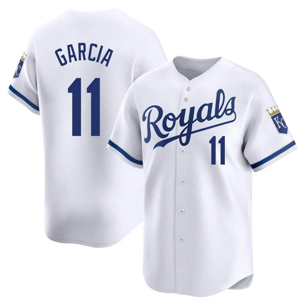 Silnrao KC.Royals #11 Maikel Garcia Player White Alt Limited Home Stitched Jerseys