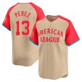 Silnrao KC.Royals #13 Salvador Perez Player Cream American League All-Star Game Limited Home Stitched Jerseys