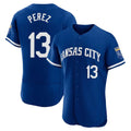 Silnrao KC.Royals #13 Salvador Perez Player Royal City Connect Limited Elite Home Game Stitched Jerseys