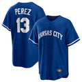 Silnrao KC.Royals #13 Salvador Perez Player Royal Game Home Stitched Jerseys
