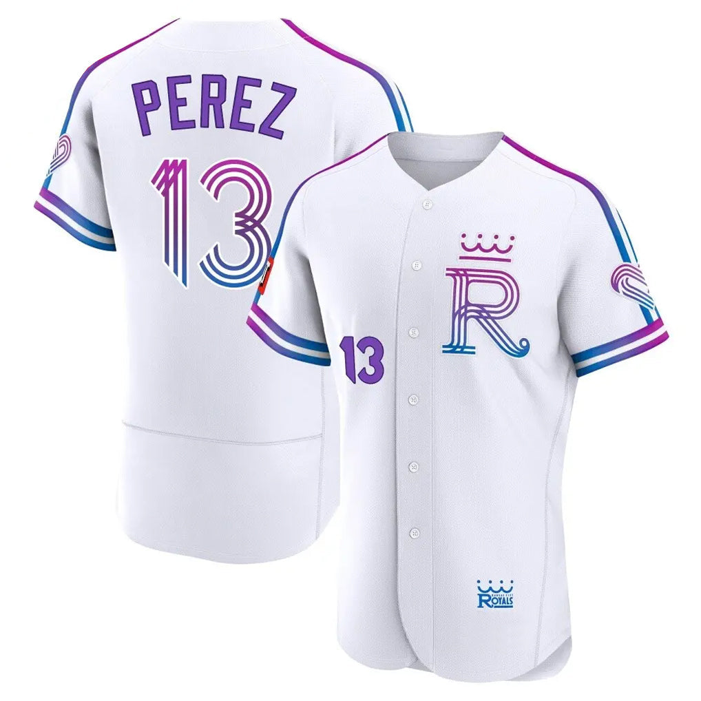 Silnrao KC.Royals #13 Salvador Perez Player White 2026 City Connect Limited Elite Home Stitched Jerseys