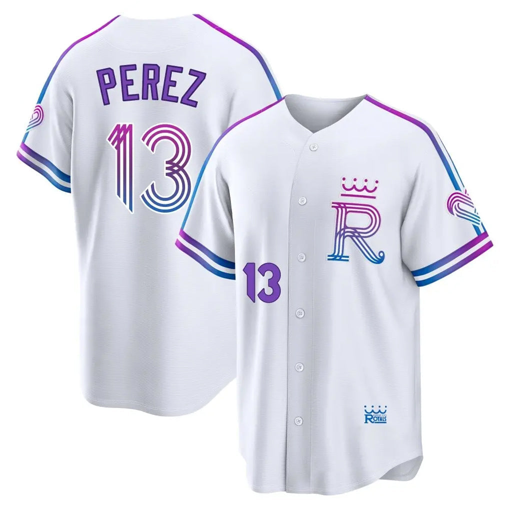 Silnrao KC.Royals #13 Salvador Perez Player White 2026 City Connect Limited Home Stitched Jerseys