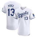 Silnrao KC.Royals #13 Salvador Perez Player White Alt Limited Elite Home Stitched Jerseys