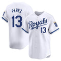 Silnrao KC.Royals #13 Salvador Perez Player White Alt Limited Home Stitched Jerseys