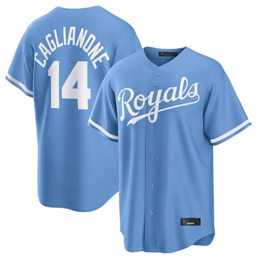 Silnrao KC.Royals #14 Jac Caglianone Player Light Blue Home Game Stitched Jerseys