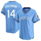 Silnrao KC.Royals #14 Jac Caglianone Player Light Blue Limited Throwback Cooperstown Collection T-shirt Stitched Jerseys