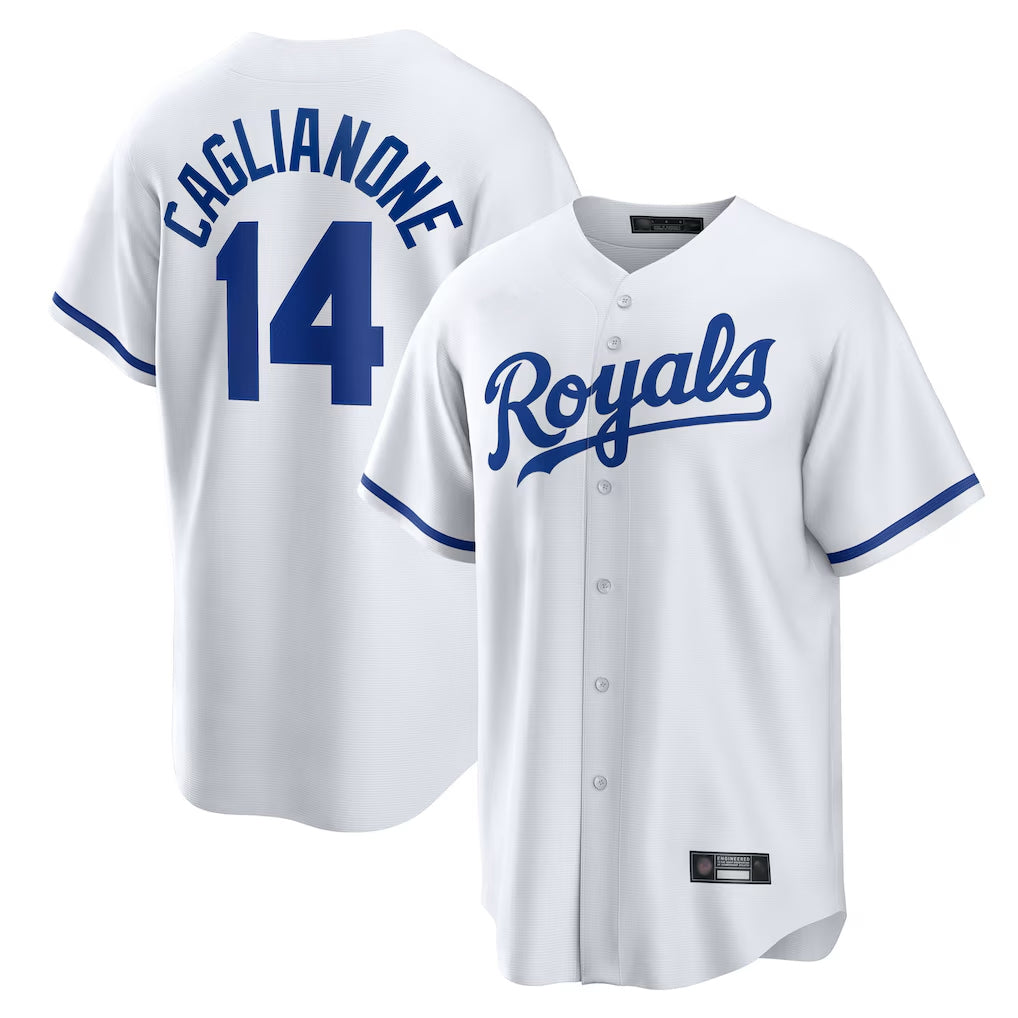 Silnrao KC.Royals #14 Jac Caglianone Player White Home Game Stitched Jerseys