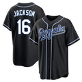 Silnrao KC.Royals #16 Bo Jackson Player Black Carbon Fashion Home Game Stitched Jerseys