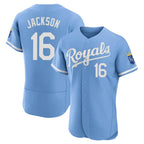 Silnrao KC.Royals #16 Bo Jackson Player Light Blue Alt Limited Elite Home Stitched Jerseys
