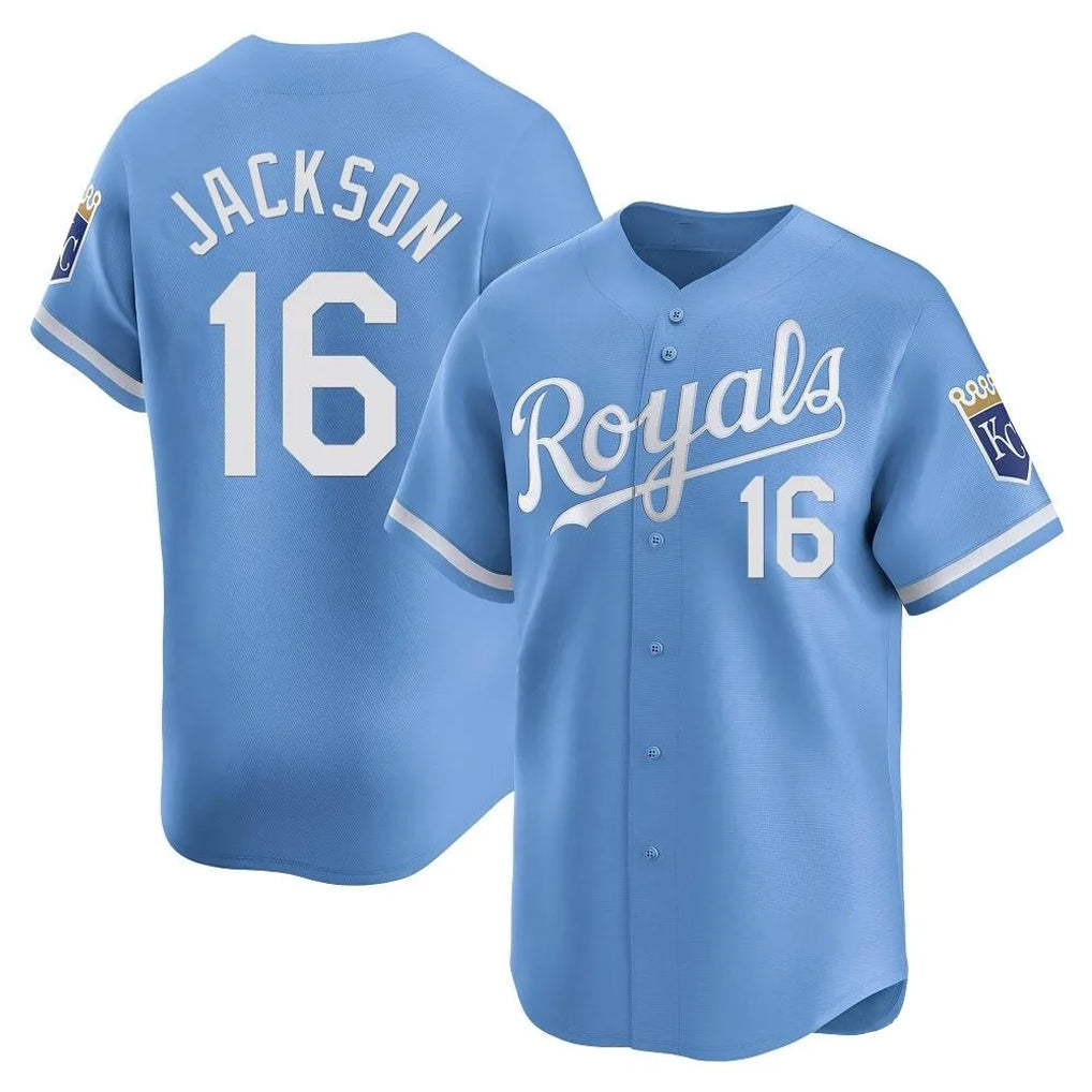 Silnrao KC.Royals #16 Bo Jackson Player Light Blue Alt Limited Home Stitched Jerseys