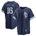 Silnrao KC.Royals #16 Bo Jackson Player Navy City Connect Home Game Stitched Jerseys