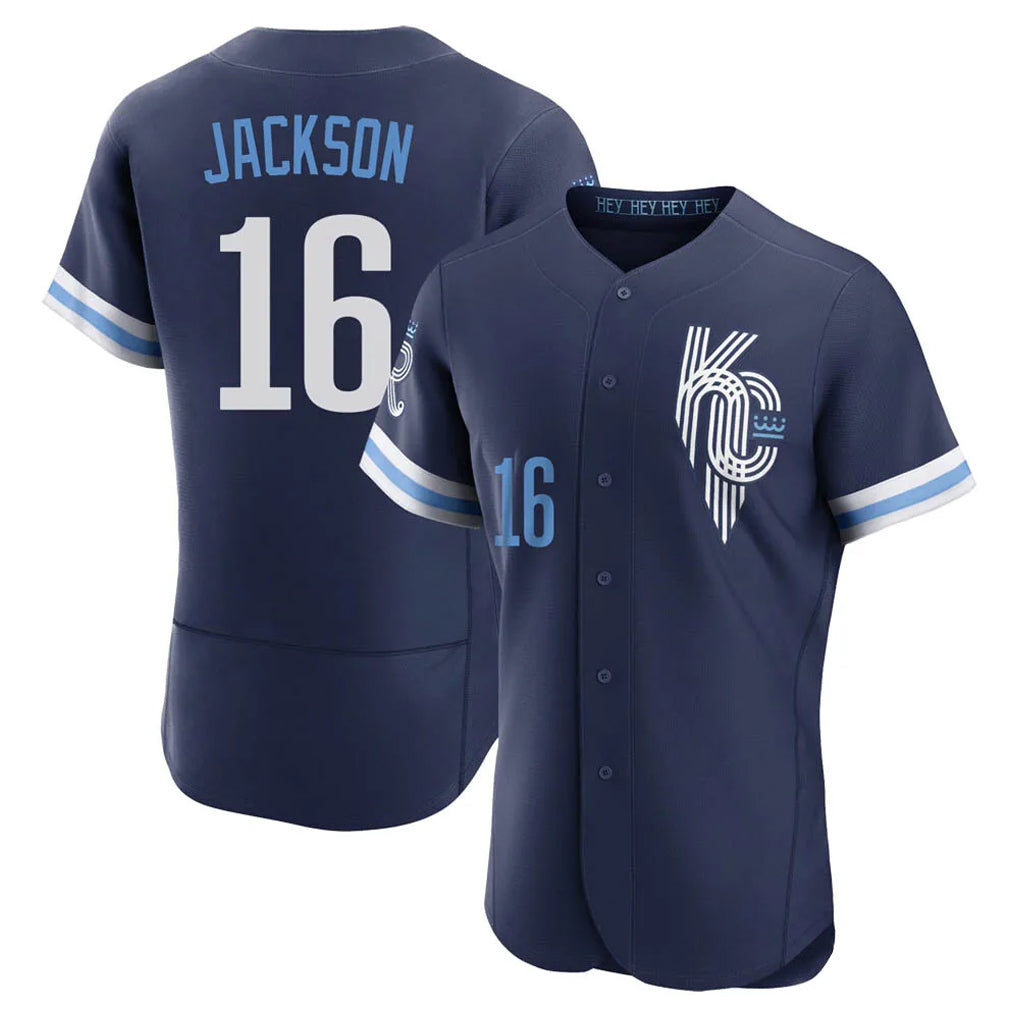 Silnrao KC.Royals #16 Bo Jackson Player Navy City Connect Limited Elite Home Stitched Jerseys