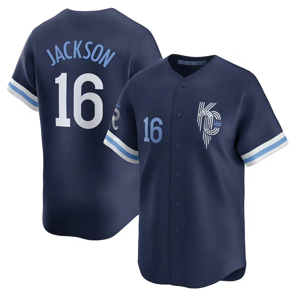Silnrao KC.Royals #16 Bo Jackson Player Navy City Connect Limited Home Stitched Jerseys