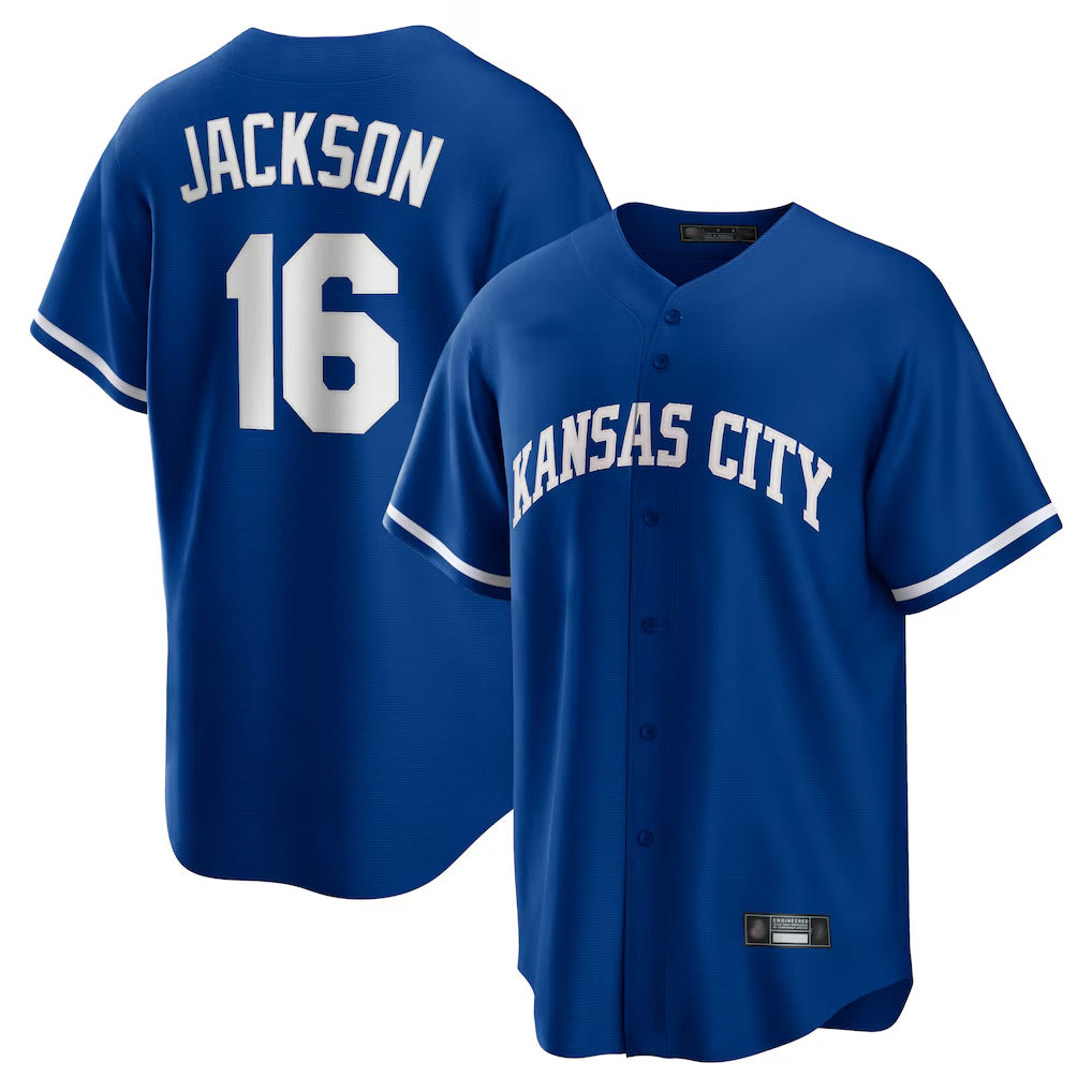 Silnrao KC.Royals #16 Bo Jackson Player Royal Game Home Stitched Jerseys