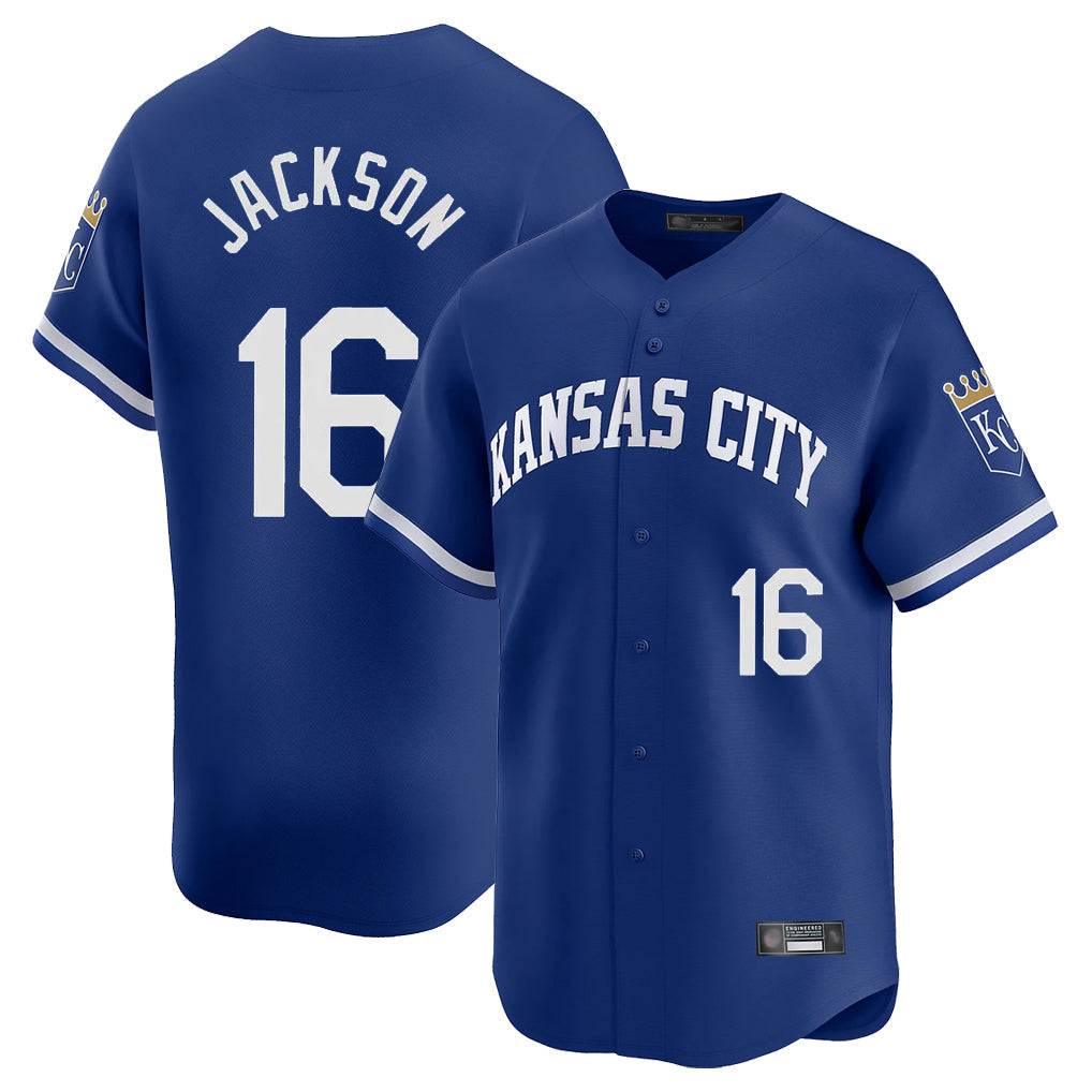 Silnrao KC.Royals #16 Bo Jackson Player Royal Limited Home Stitched Jerseys