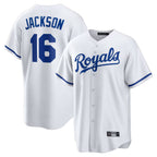Silnrao KC.Royals #16 Bo Jackson Player White Home Game Stitched Jerseys