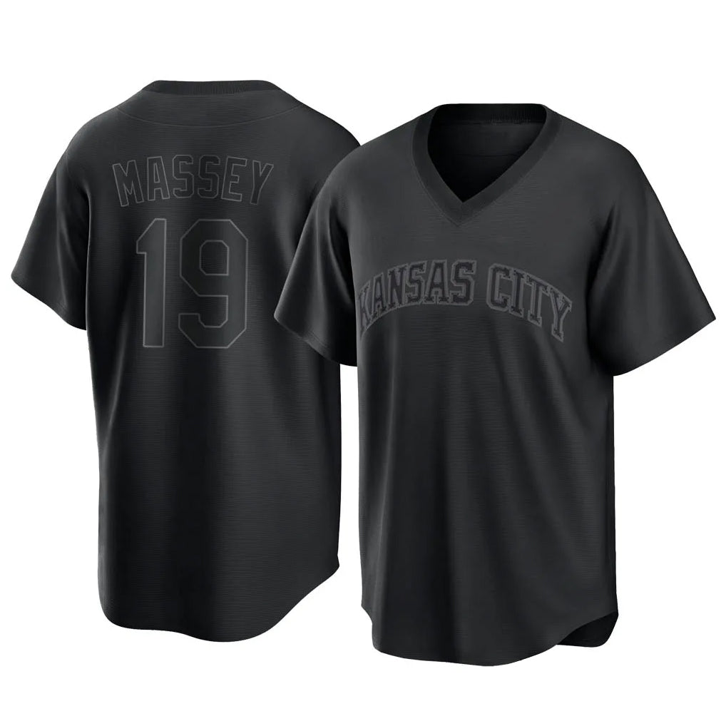 Silnrao KC.Royals #19 Michael Massey Player Black Fashion Game Stitched Jerseys