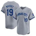 Silnrao KC.Royals #19 Michael Massey Player Gray Limited Home Stitched Jerseys