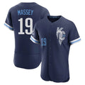 Silnrao KC.Royals #19 Michael Massey Player Navy City Connect Limited Elite Home Stitched Jerseys