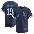 Silnrao KC.Royals #19 Michael Massey Player Navy City Connect Limited Home Stitched Jerseys
