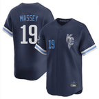 Silnrao KC.Royals #19 Michael Massey Player Navy City Connect Limited Home Stitched Jerseys