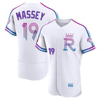 Silnrao KC.Royals #19 Michael Massey Player White 2026 City Connect Limited Elite Home Stitched Jerseys