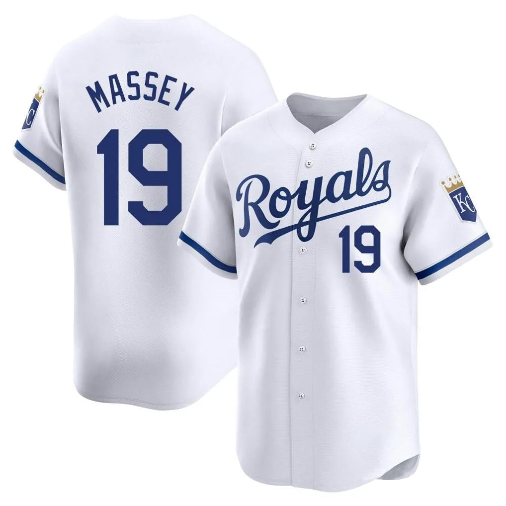 Silnrao KC.Royals #19 Michael Massey Player White Alt Limited Home Stitched Jerseys