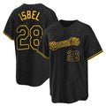 Silnrao KC.Royals #28 Kyle Isbel Player Black Snake Skin City Game Stitched Jerseys