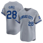Silnrao KC.Royals #28 Kyle Isbel Player Gray Limited Home Stitched Jerseys