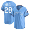Silnrao KC.Royals #28 Kyle Isbel Player Light Blue Limited Throwback Cooperstown Collection T-shirt Stitched Jerseys