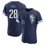 Silnrao KC.Royals #28 Kyle Isbel Player Navy City Connect Limited Elite Home Stitched Jerseys