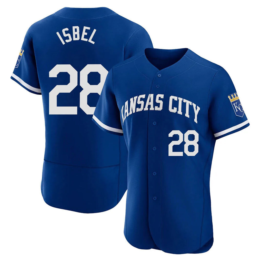Silnrao KC.Royals #28 Kyle Isbel Player Royal City Connect Limited Elite Home Game Stitched Jerseys