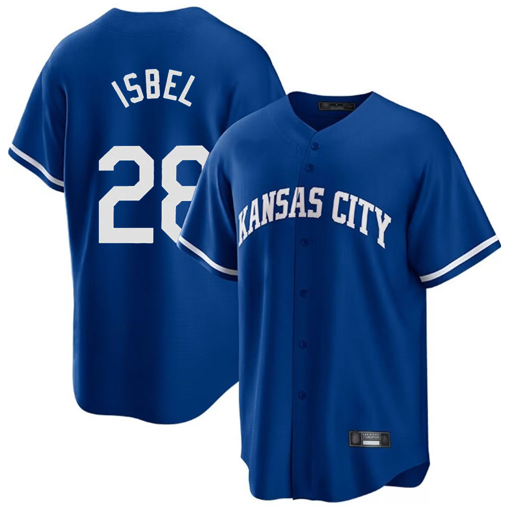 Silnrao KC.Royals #28 Kyle Isbel Player Royal Game Home Stitched Jerseys