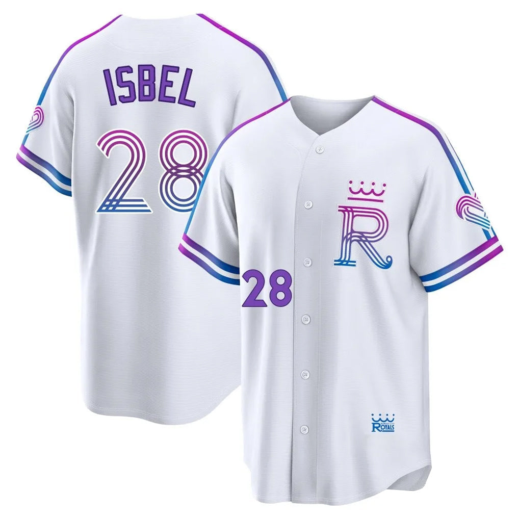 Silnrao KC.Royals #28 Kyle Isbel Player White 2026 City Connect Limited Home Stitched Jerseys