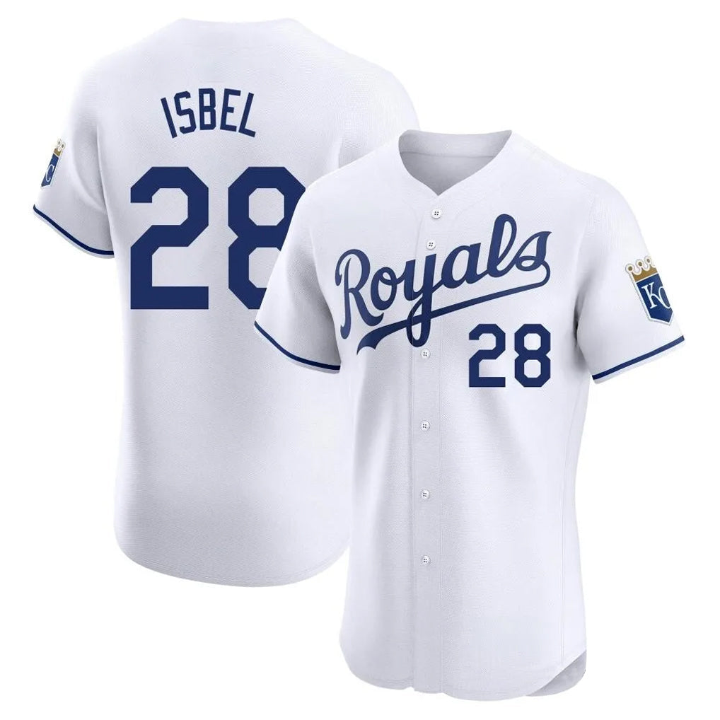 Silnrao KC.Royals #28 Kyle Isbel Player White Alt Limited Elite Home Stitched Jerseys