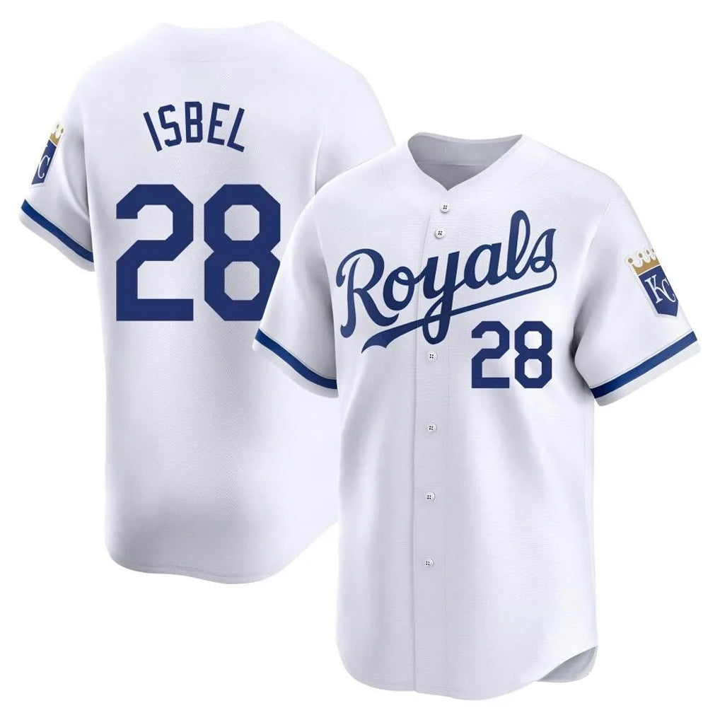 Silnrao KC.Royals #28 Kyle Isbel Player White Alt Limited Home Stitched Jerseys
