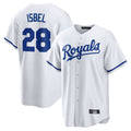 Silnrao KC.Royals #28 Kyle Isbel Player White Home Game Stitched Jerseys