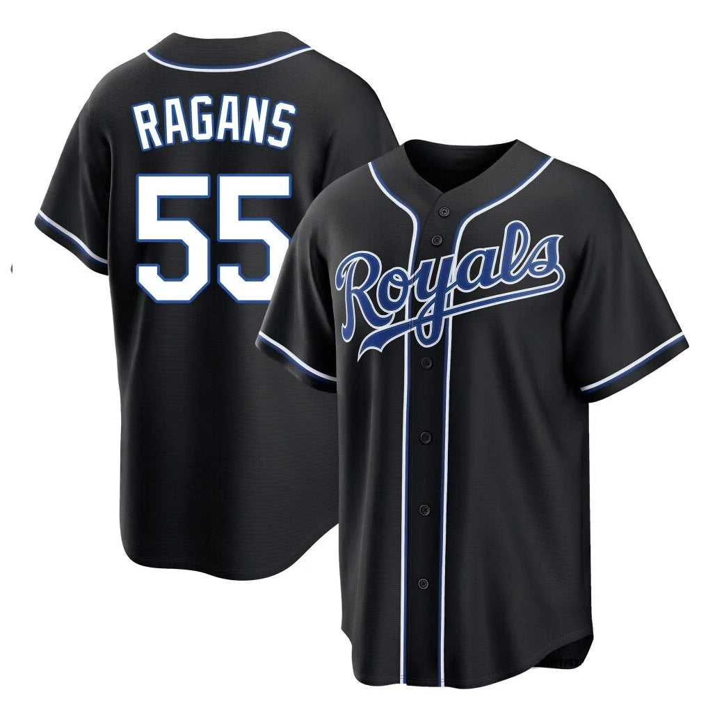 Silnrao KC.Royals #55 Cole Ragans Player Black Carbon Fashion Home Game Stitched Jerseys