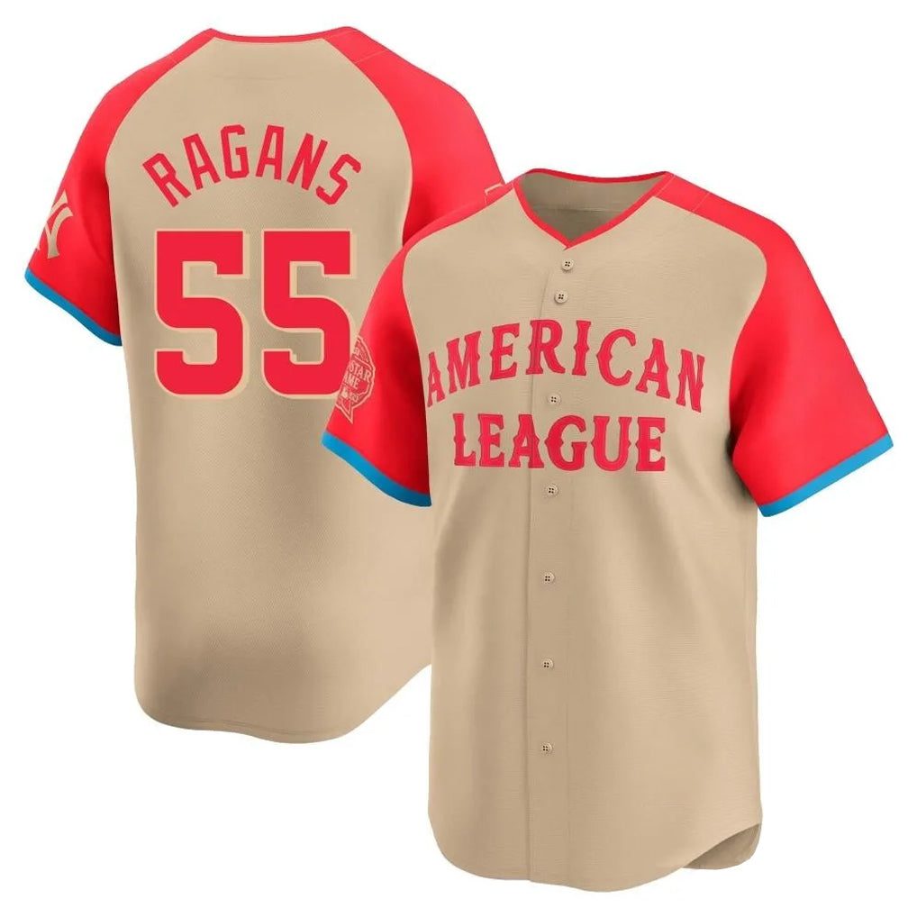Silnrao KC.Royals #55 Cole Ragans Player Cream American League All-Star Game Limited Home Stitched Jerseys