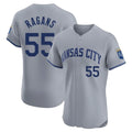 Silnrao KC.Royals #55 Cole Ragans Player Gray Limited Elite Home Stitched Jerseys