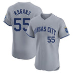 Silnrao KC.Royals #55 Cole Ragans Player Gray Limited Elite Home Stitched Jerseys