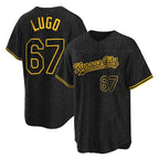 Silnrao KC.Royals #67 Seth Lugo Player Black Snake Skin City Game Stitched Jerseys