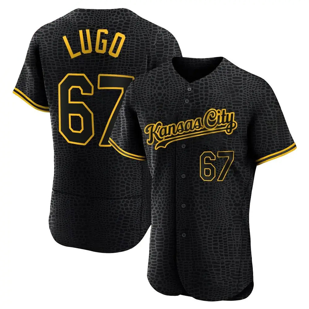 Silnrao KC.Royals #67 Seth Lugo Player Black Snake Skin City Limited Elite Stitched Jerseys