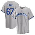 Silnrao KC.Royals #67 Seth Lugo Player Gray Game Home Stitched Jerseys