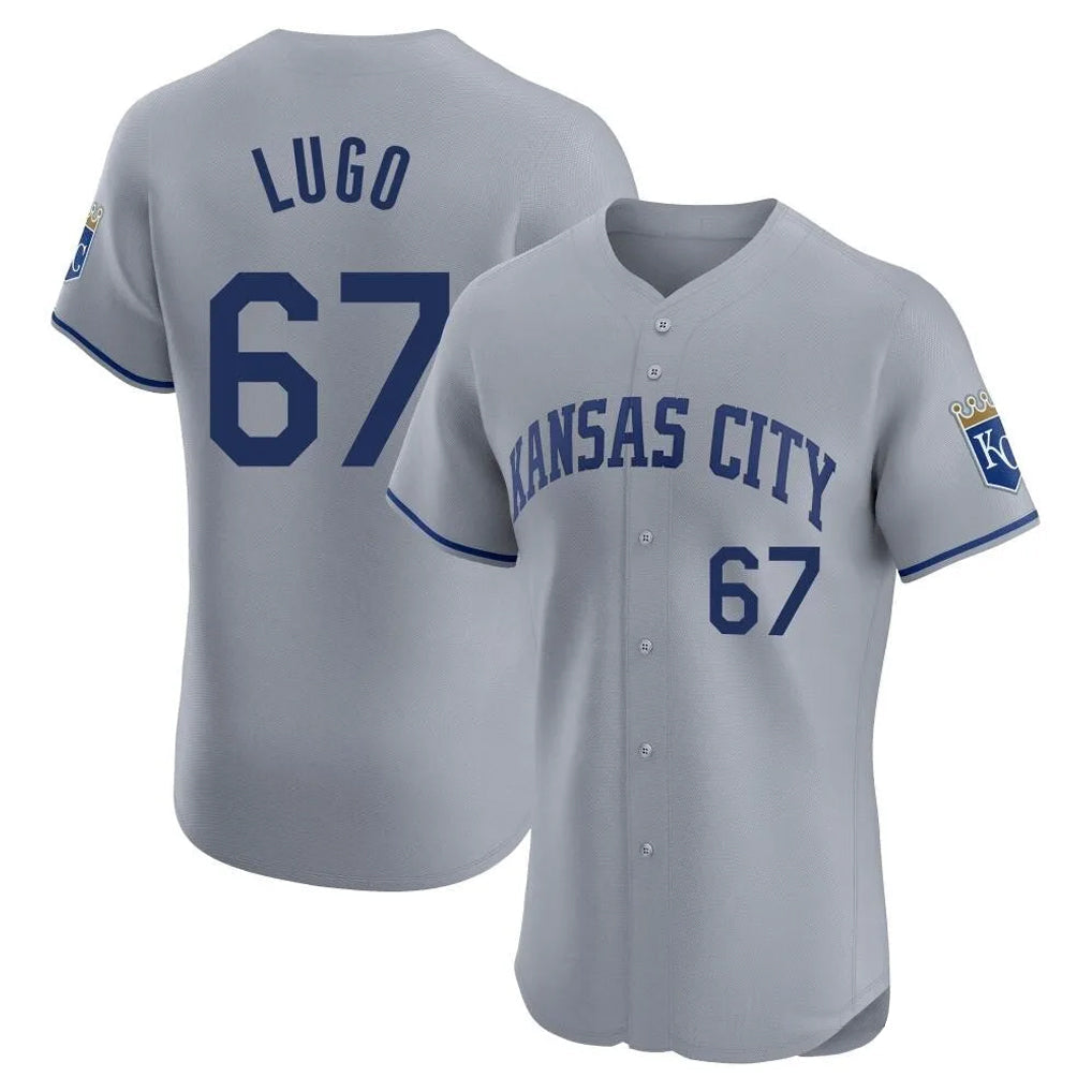 Silnrao KC.Royals #67 Seth Lugo Player Gray Limited Elite Home Stitched Jerseys