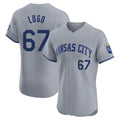 Silnrao KC.Royals #67 Seth Lugo Player Gray Limited Elite Home Stitched Jerseys