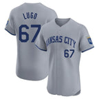 Silnrao KC.Royals #67 Seth Lugo Player Gray Limited Elite Home Stitched Jerseys