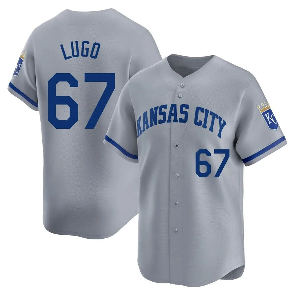 Silnrao KC.Royals #67 Seth Lugo Player Gray Limited Home Stitched Jerseys
