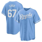 Silnrao KC.Royals #67 Seth Lugo Player Light Blue Home Game Stitched Jerseys
