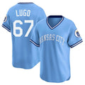 Silnrao KC.Royals #67 Seth Lugo Player Light Blue Limited Throwback Cooperstown Collection T-shirt Stitched Jerseys